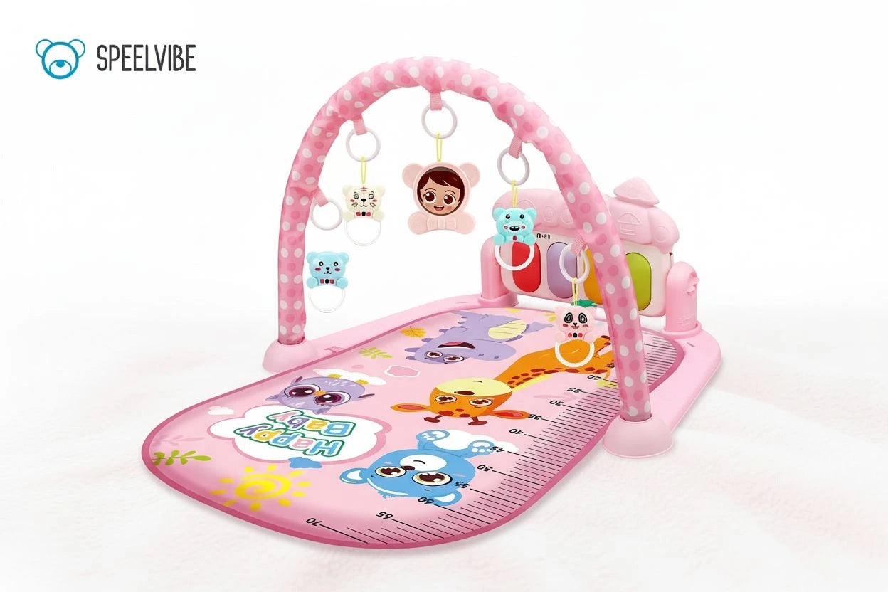 SpeelVibe Baby Speelmat – Muzikale Gymmat 0-3 Jaar - Roze