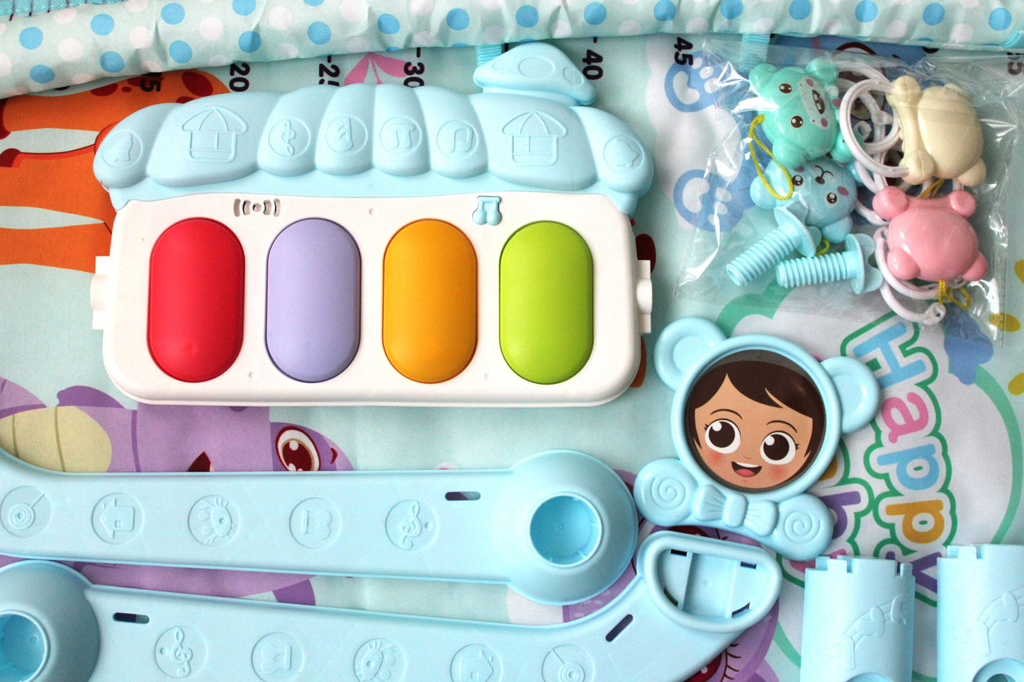 SpeelVibe Baby Speelmat – Muzikale Gymmat 0-3 Jaar - Blauw