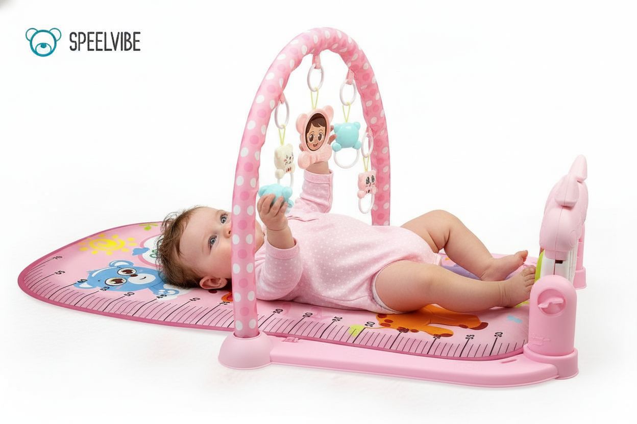 SpeelVibe Baby Speelmat – Muzikale Gymmat 0-3 Jaar - Roze