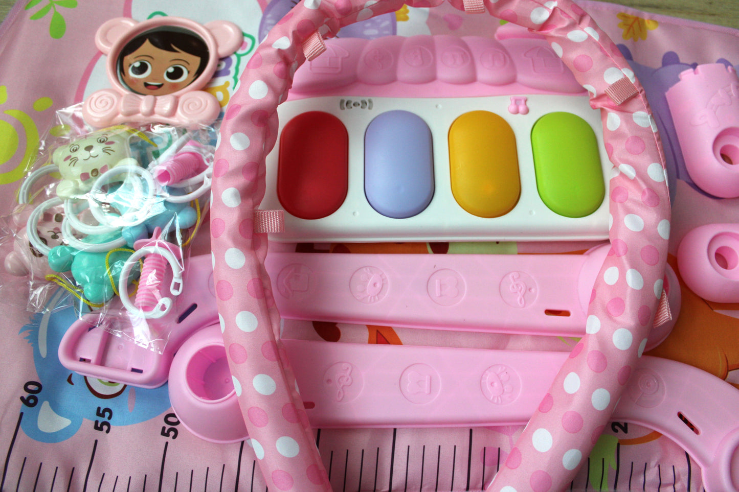 SpeelVibe Baby Speelmat – Muzikale Gymmat 0-3 Jaar - Roze