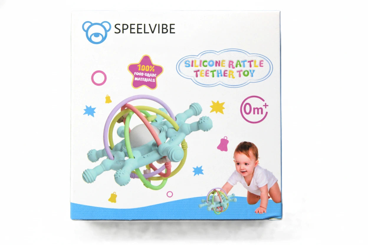 Speelvibe Bijtring baby in kleurrijke verpakking, veilig BPA-vrij bijtspeeltje voor baby's vanaf 0 maanden.