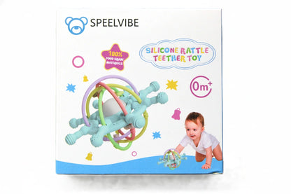 Speelvibe Bijtring baby in kleurrijke verpakking, veilig BPA-vrij bijtspeeltje voor baby's vanaf 0 maanden.