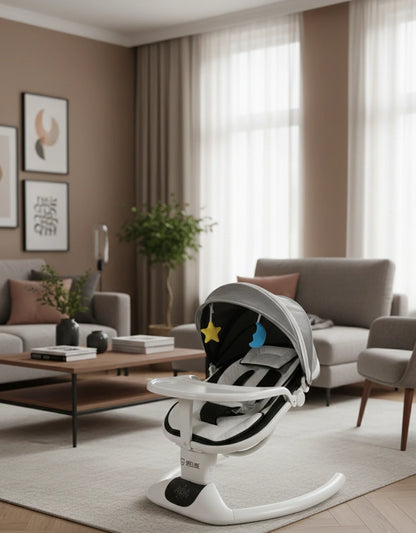 SpeelVibe Elektrische Wipstoel – Bluetooth Babyswing met Timer & 5 Snelheden